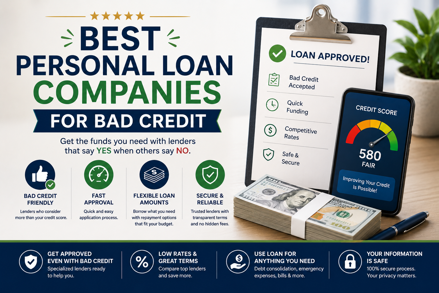 Best Personal Loan Companies for Bad Credit – Top Lenders Reviewed